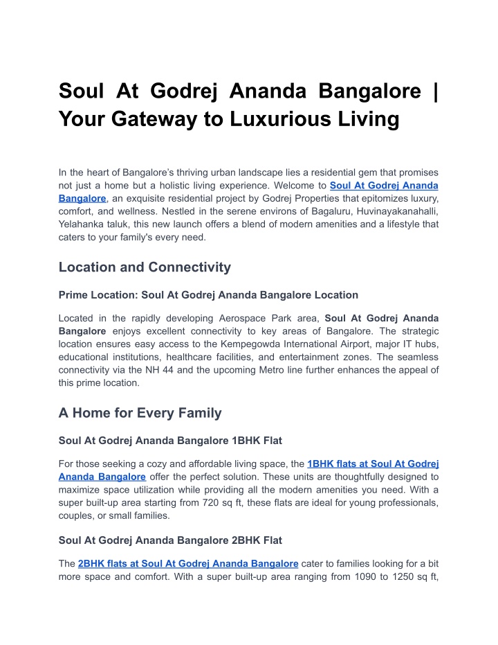 soul at godrej ananda bangalore your gateway