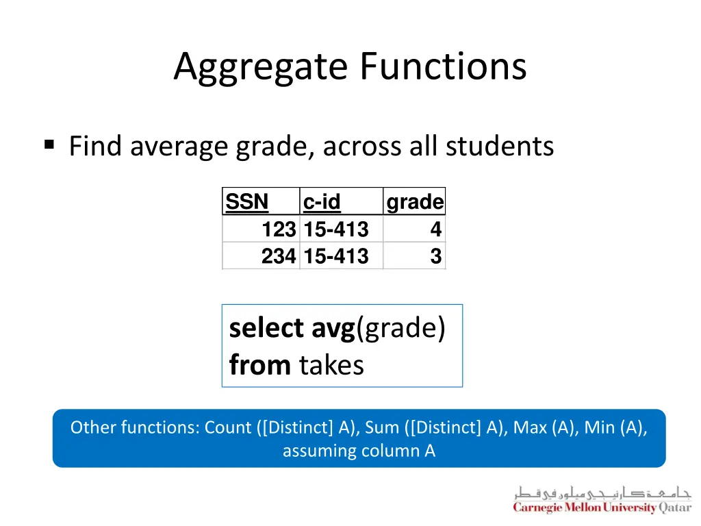 aggregate functions 1