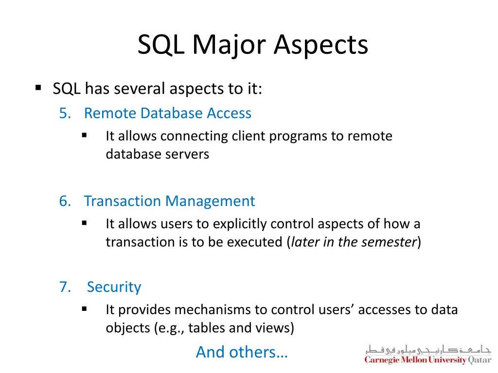 sql major aspects 3