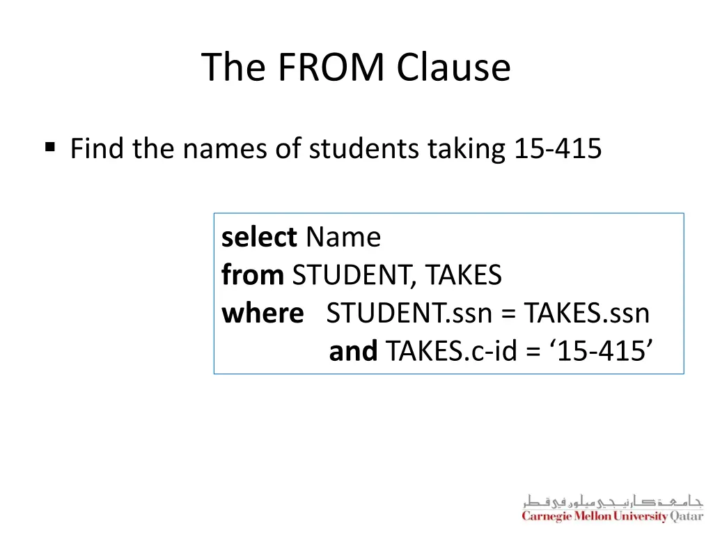 the from clause 2