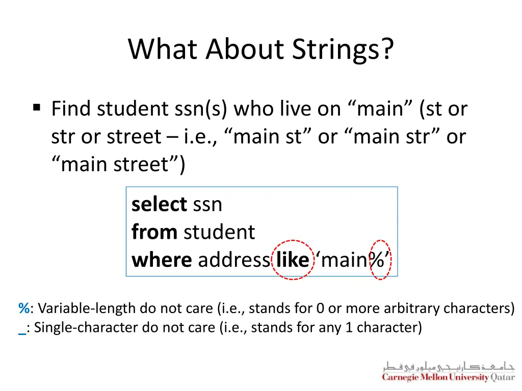 what about strings