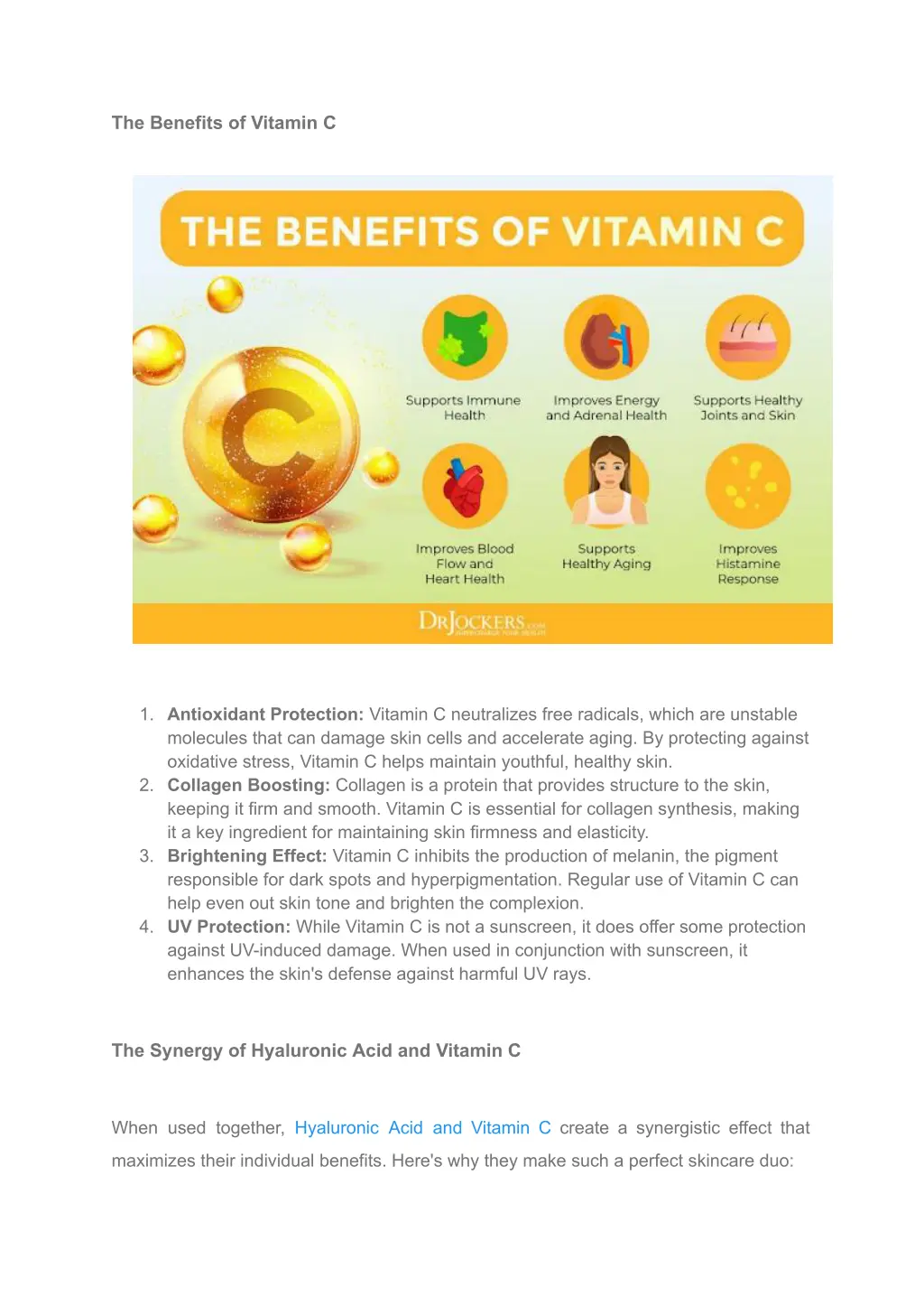 the benefits of vitamin c