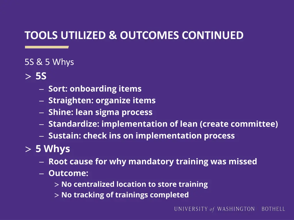 tools utilized outcomes continued