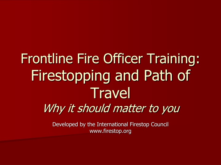 frontline fire officer training firestopping