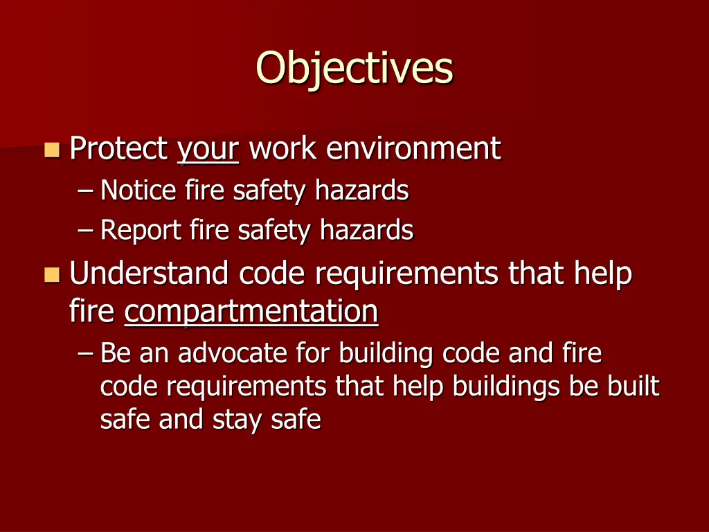 objectives