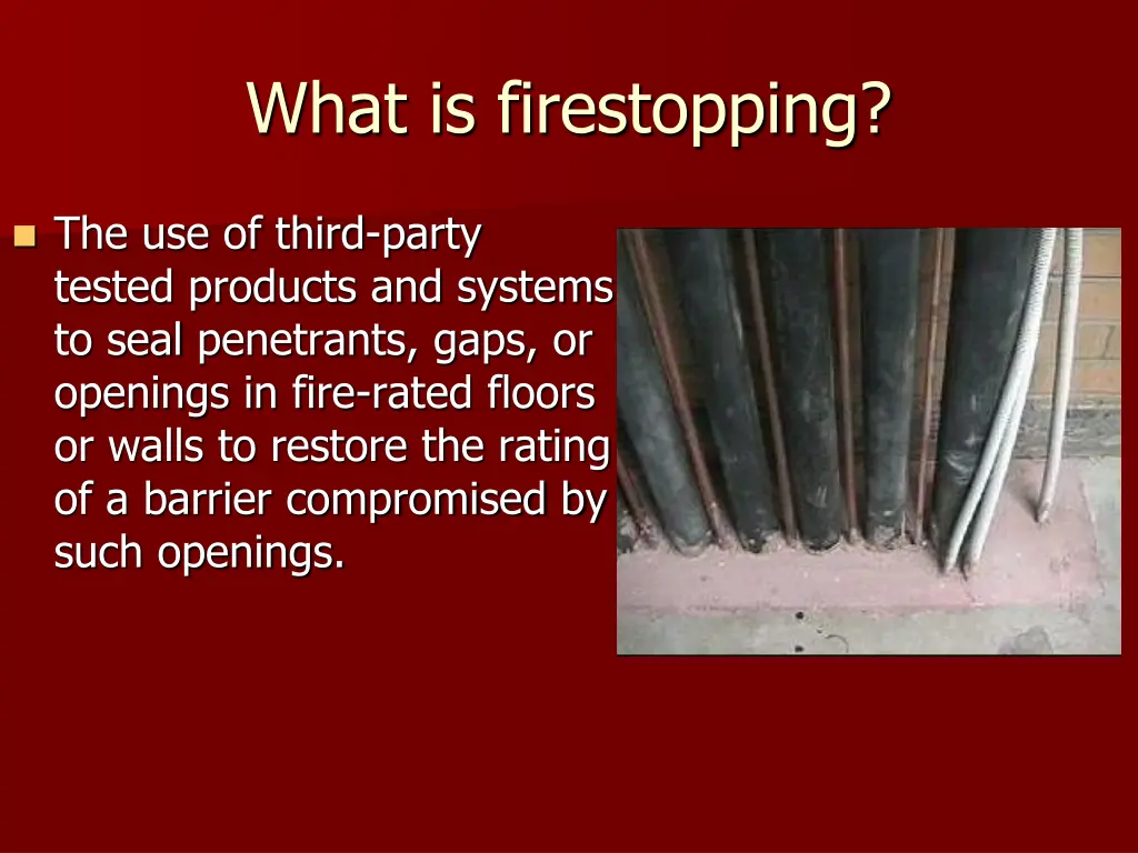 what is firestopping