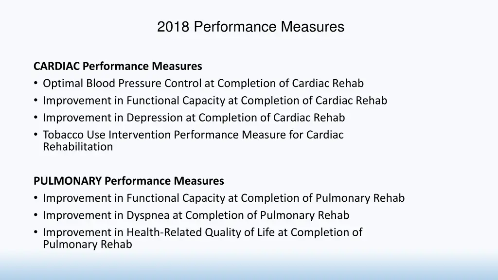 2018 performance measures