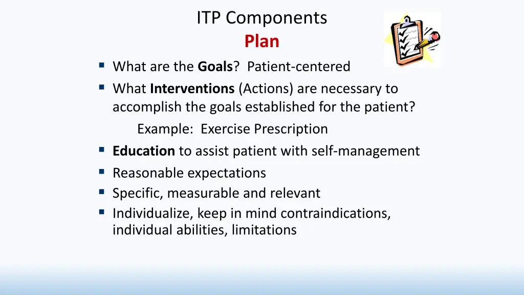 itp components plan