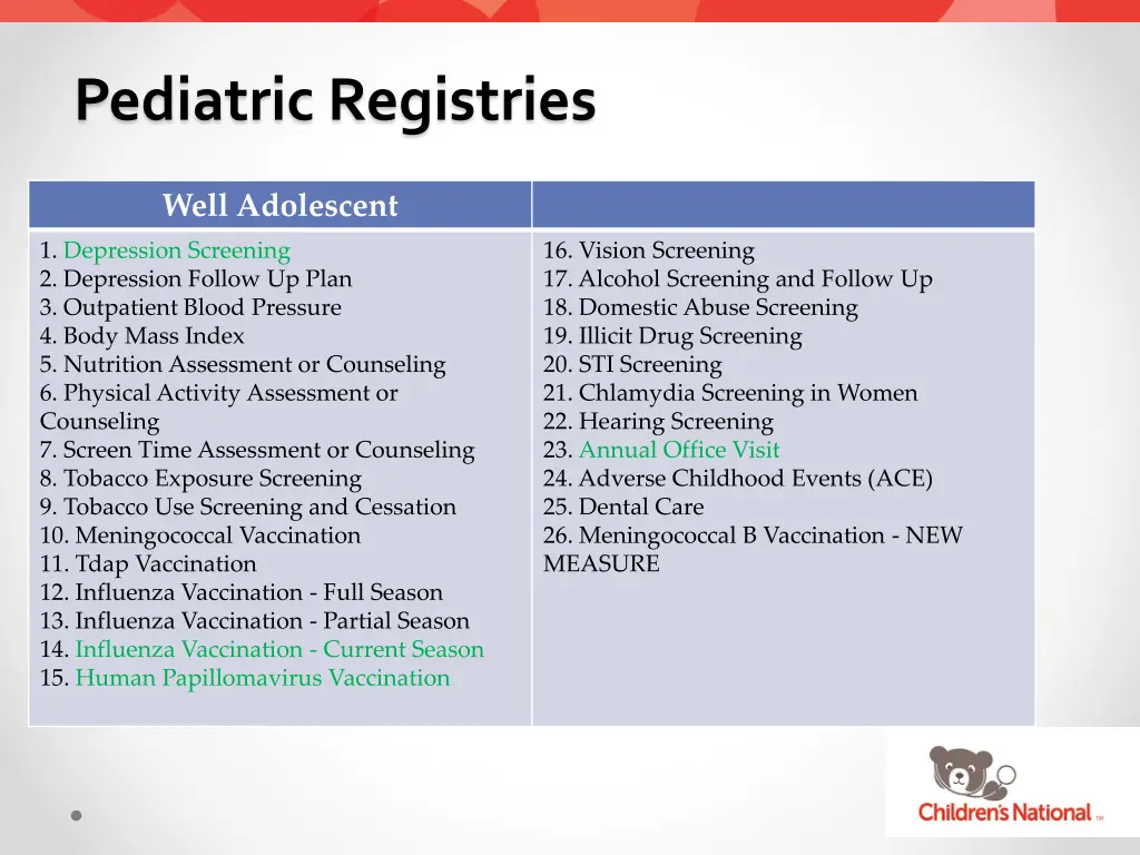 pediatric registries 4