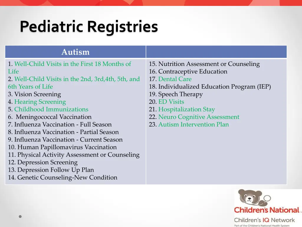 pediatric registries 5