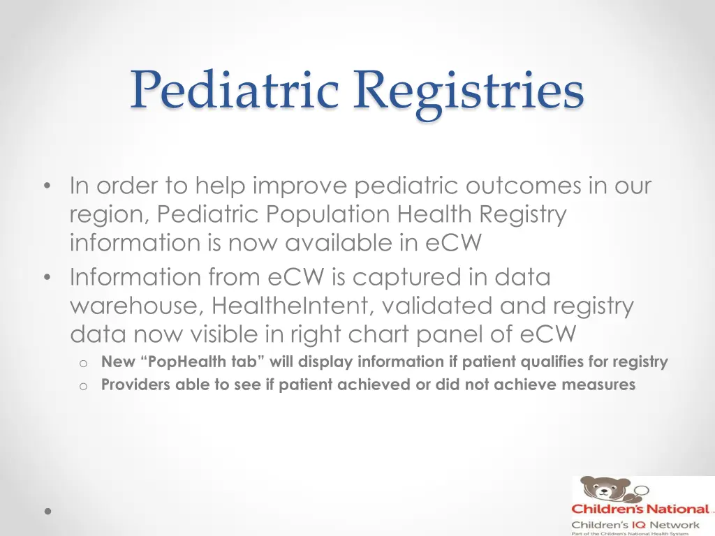 pediatric registries 6