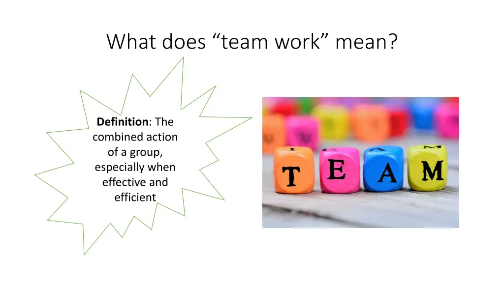 what does team work mean