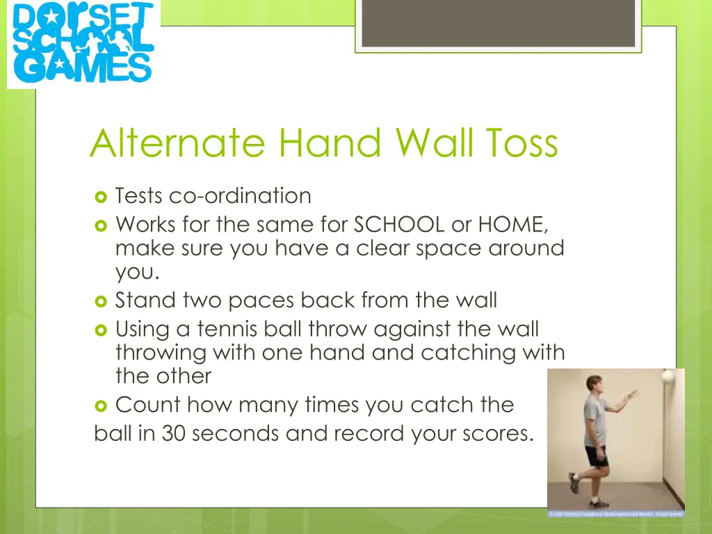 alternate hand wall toss