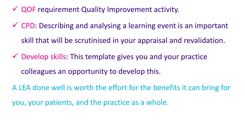 qof requirement quality improvement activity