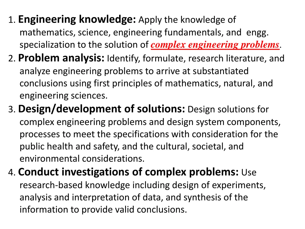 1 engineering knowledge apply the knowledge