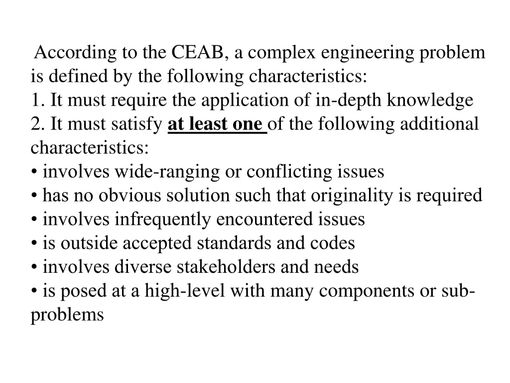 according to the ceab a complex engineering