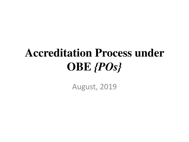 accreditation process under obe pos