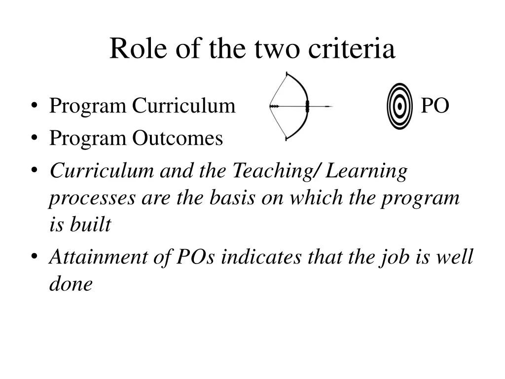 role of the two criteria