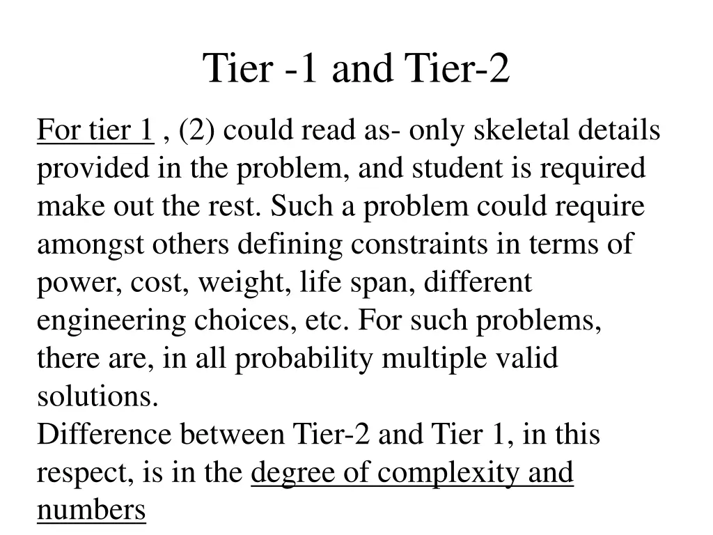 tier 1 and tier 2