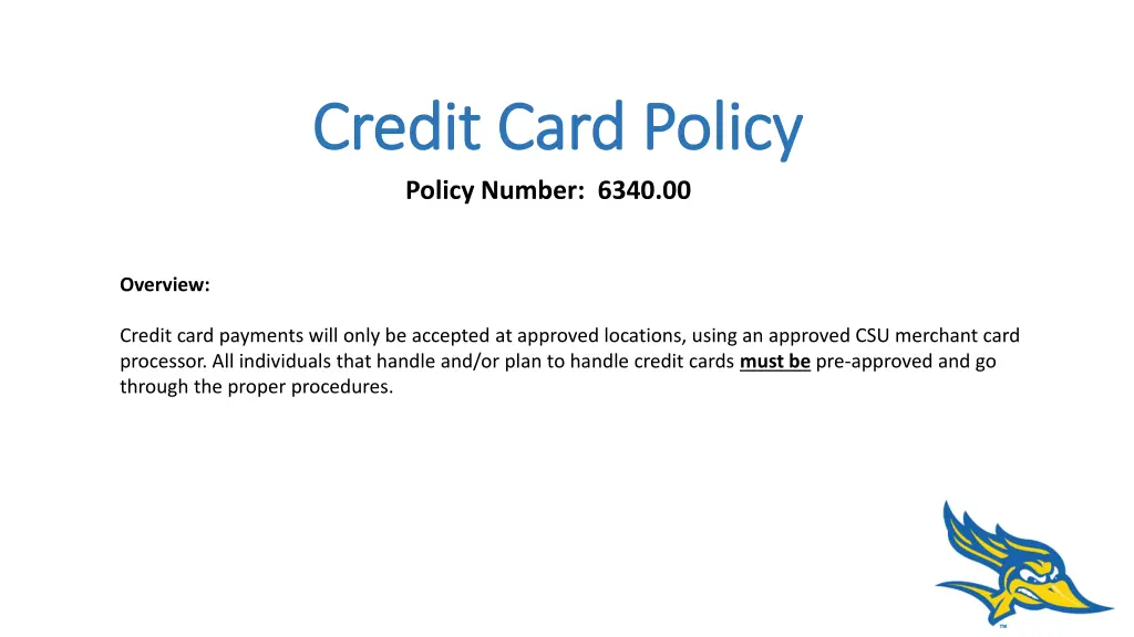 credit card policy credit card policy policy