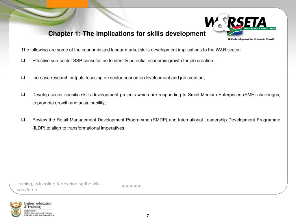 chapter 1 the implications for skills development