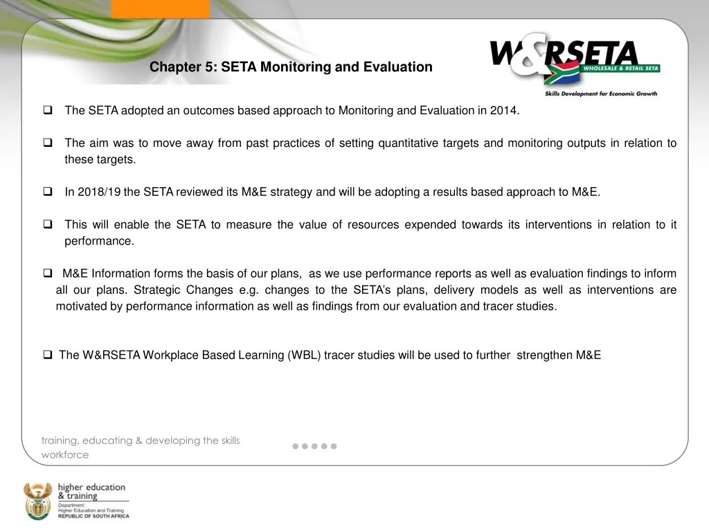 chapter 5 seta monitoring and evaluation