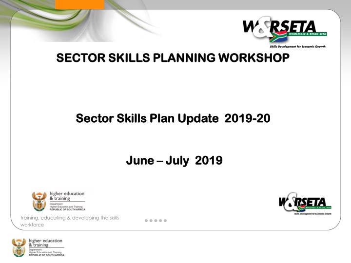 sector skills planning workshop sector skills