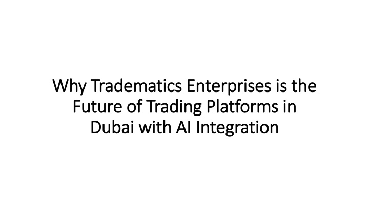 why tradematics enterprises