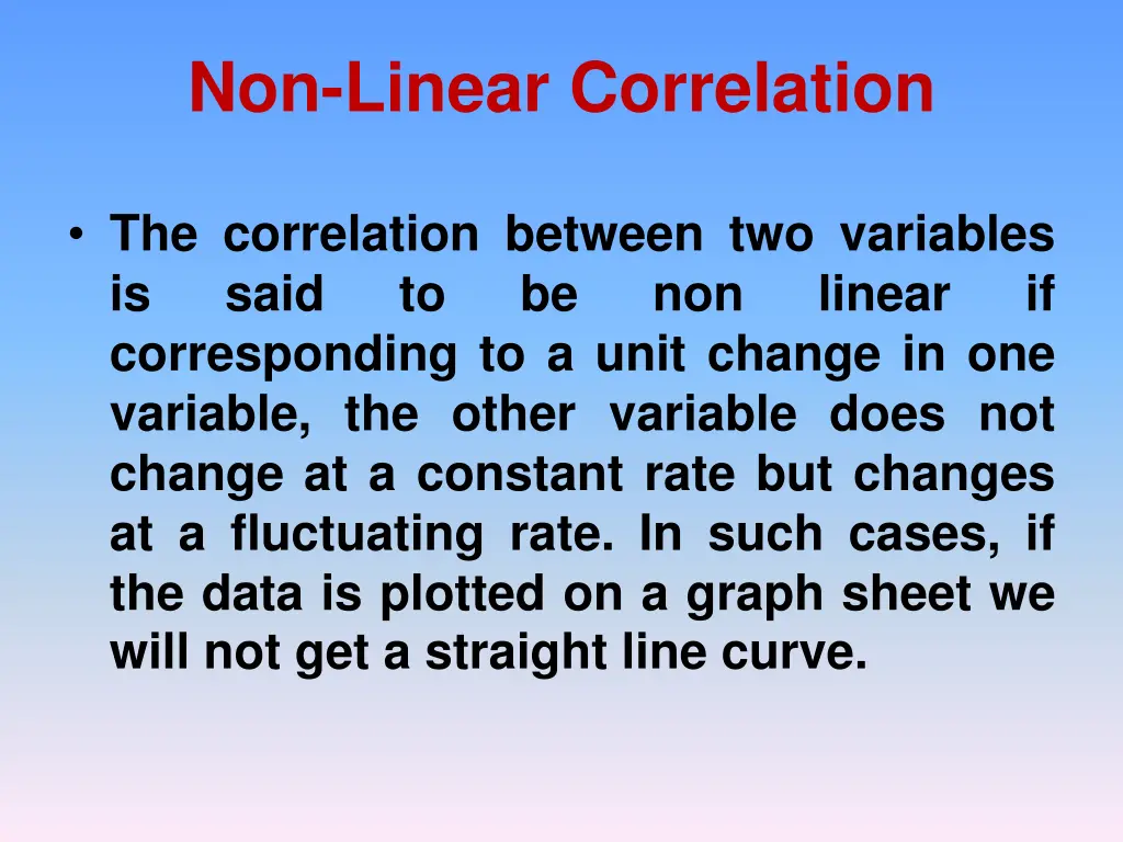 non linear correlation