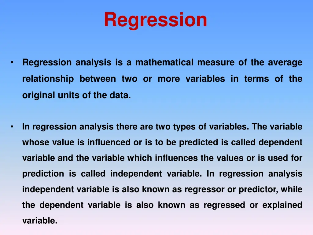 regression