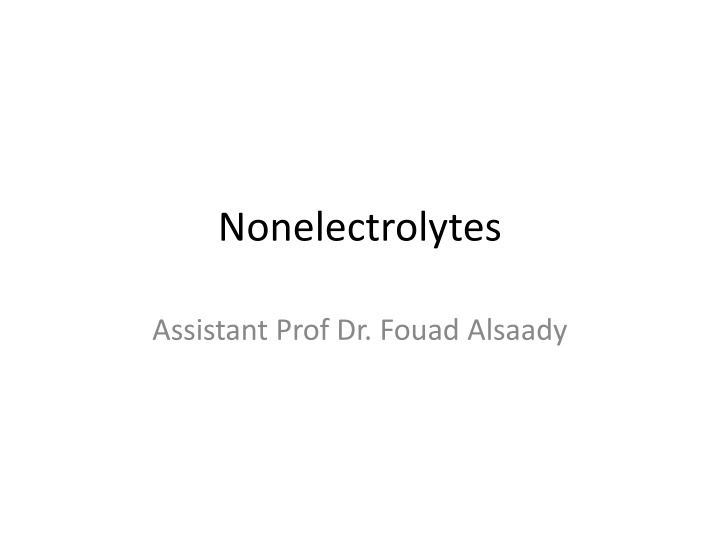 nonelectrolytes