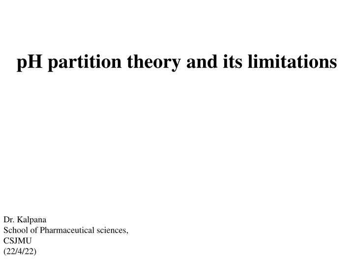 ph partition theory and its limitations