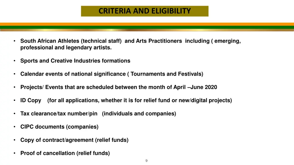 criteria and eligibility 2