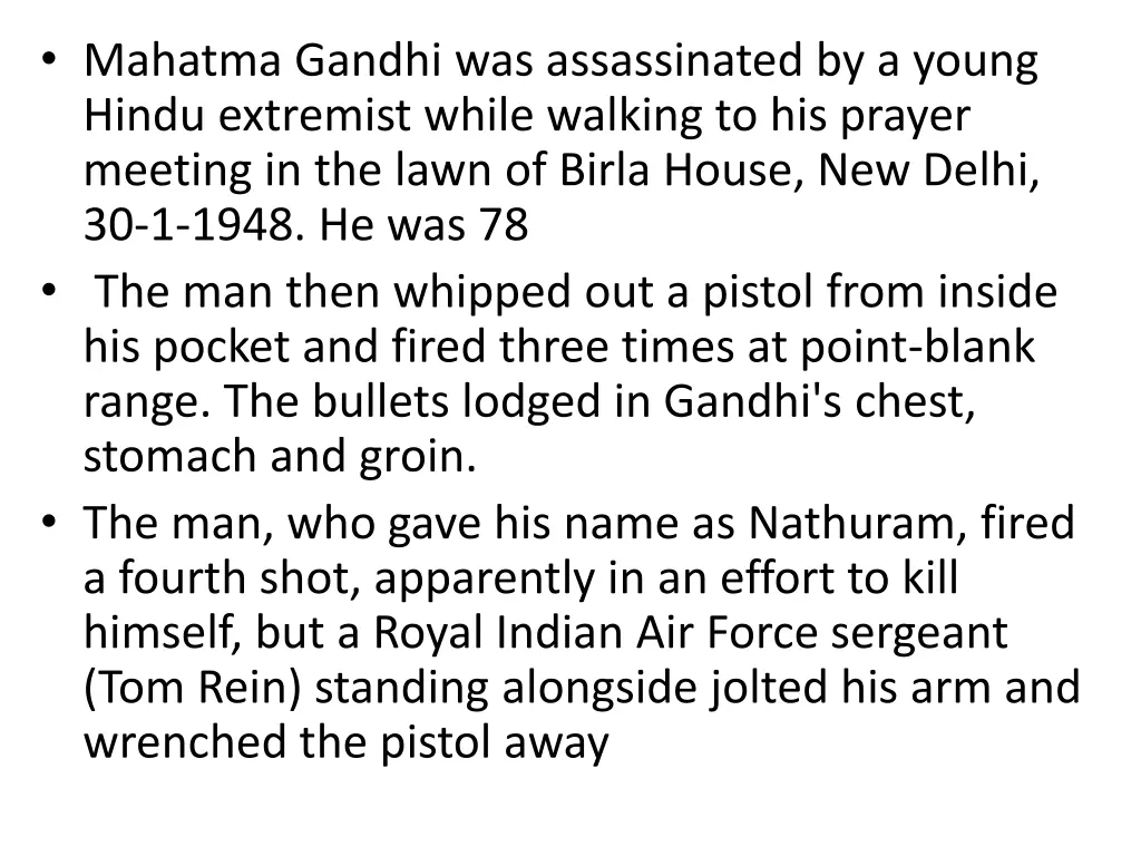 mahatma gandhi was assassinated by a young hindu