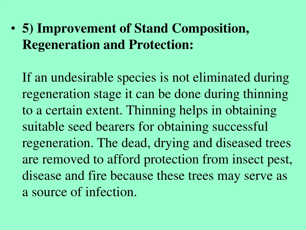 5 improvement of stand composition regeneration