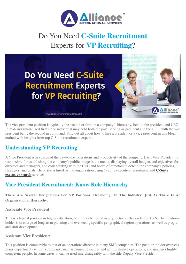 do you need c suite recruitment experts