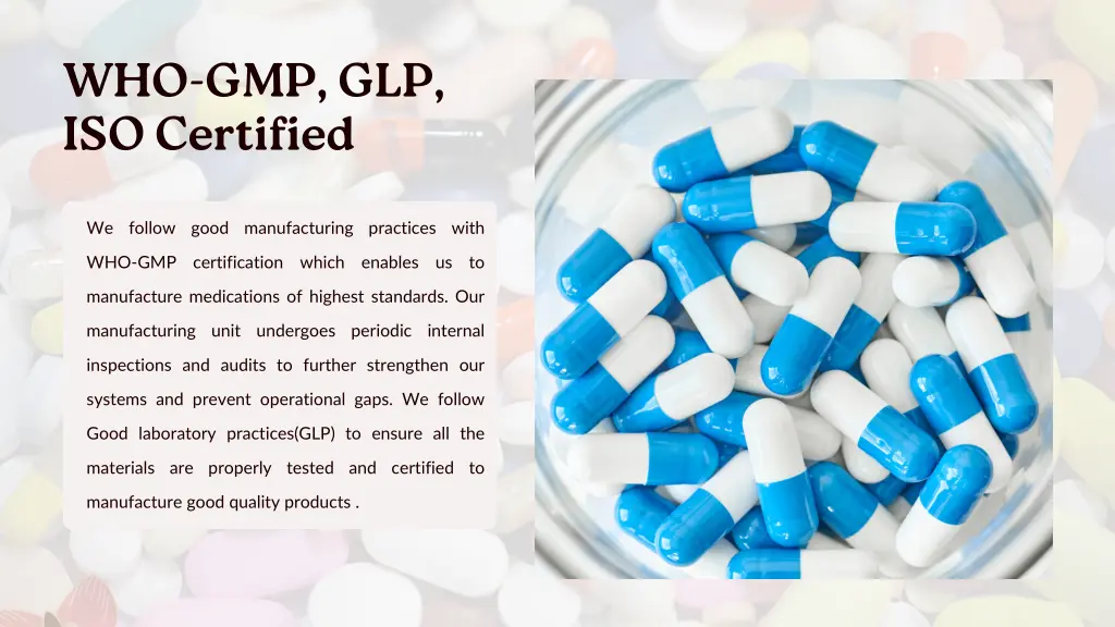 who gmp glp iso certified