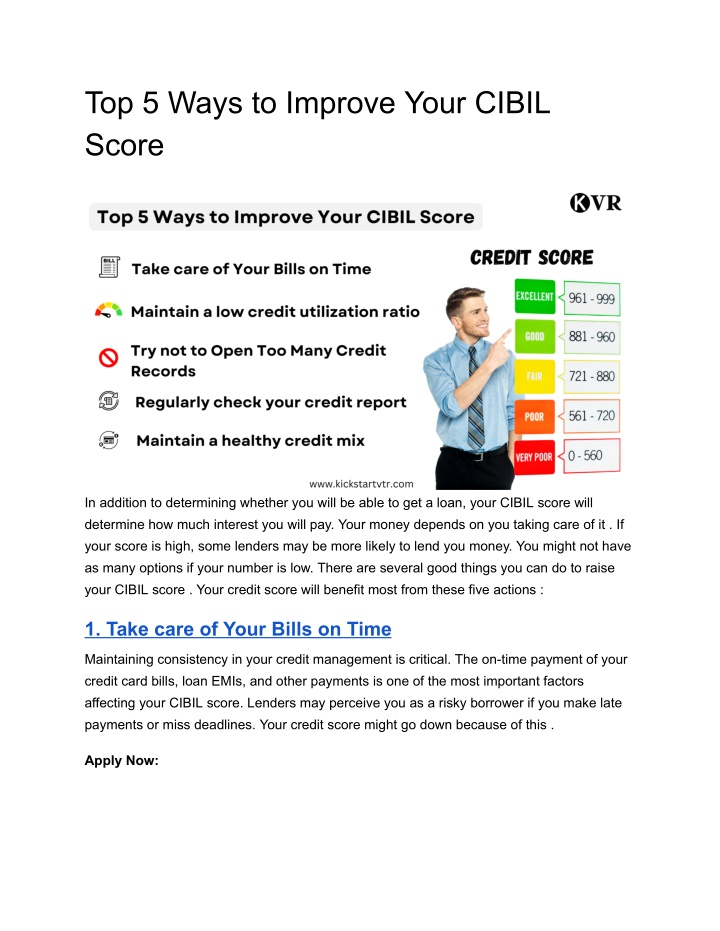 top 5 ways to improve your cibil score