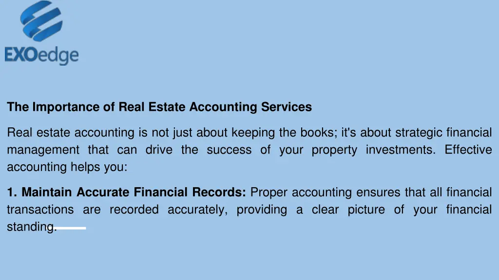 the importance of real estate accounting services