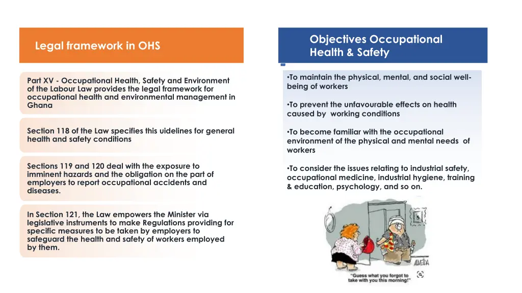 objectives occupational health safety