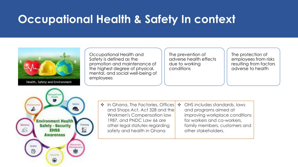 occupational health safety in context