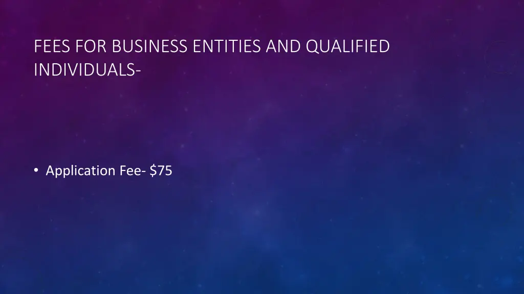 fees for business entities and qualified