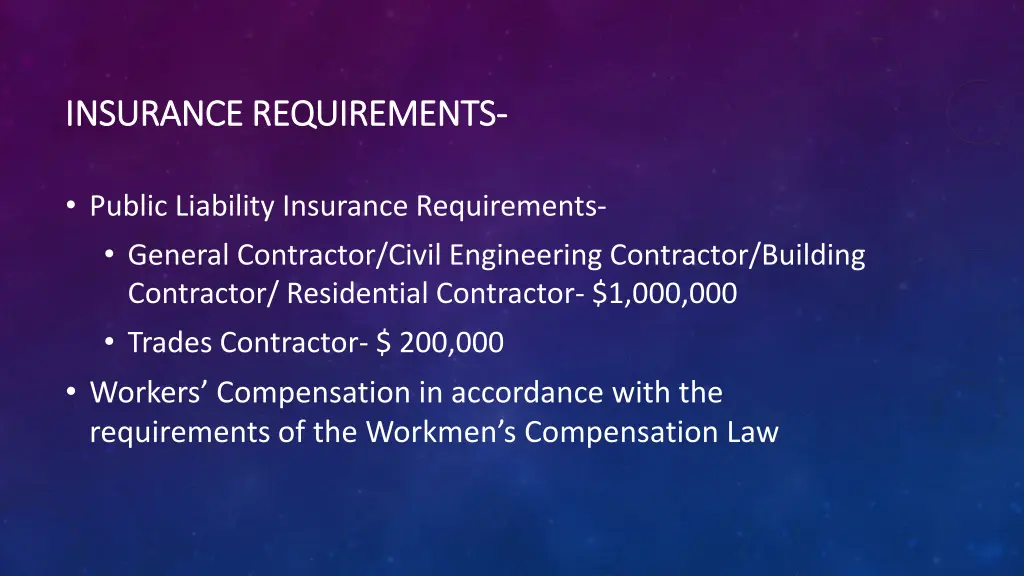 insurance requirements insurance requirements