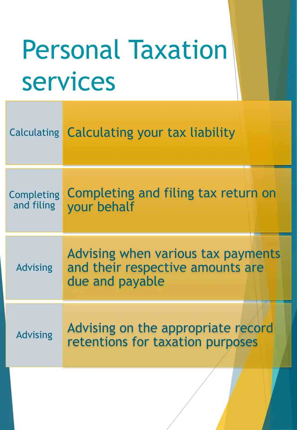 personal taxation services