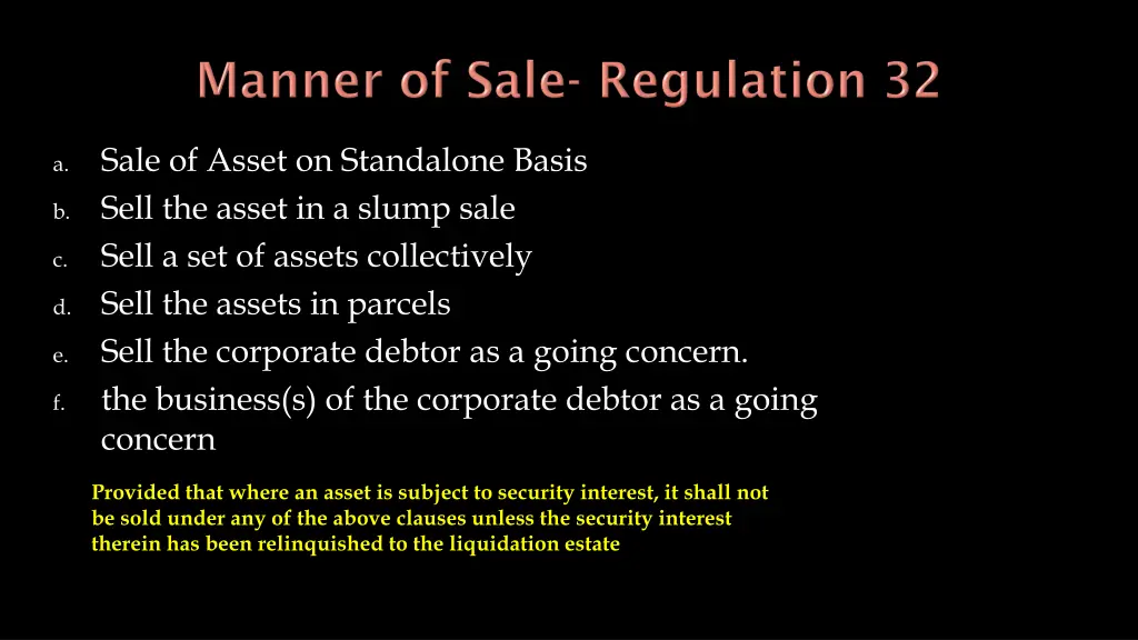 sale of asset on standalone basis sell the asset