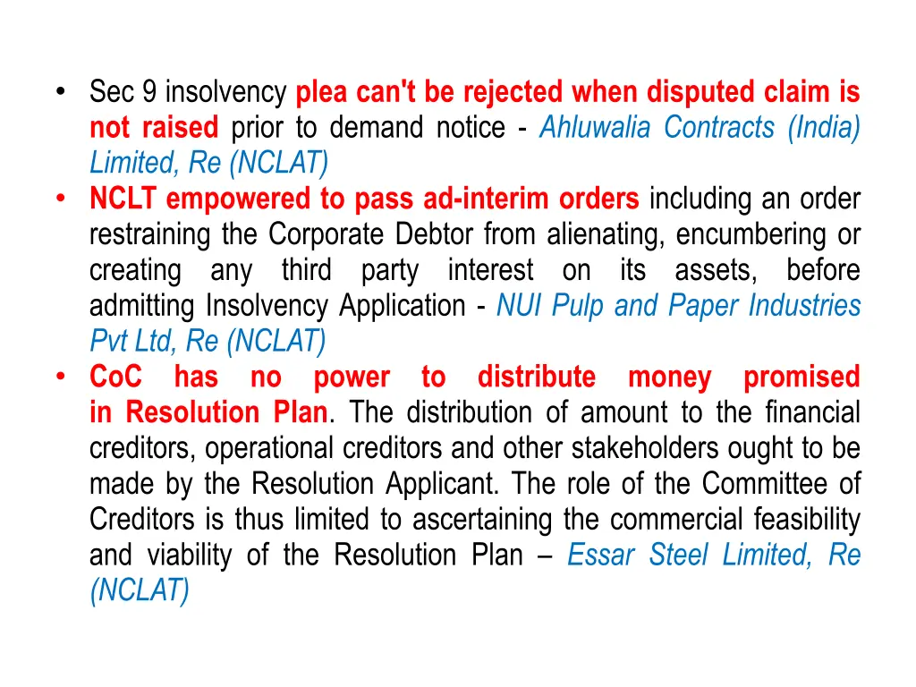 sec 9 insolvency plea can t be rejected when