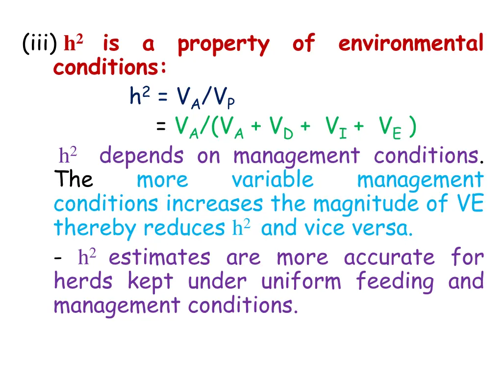 iii h 2 is a property of environmental conditions