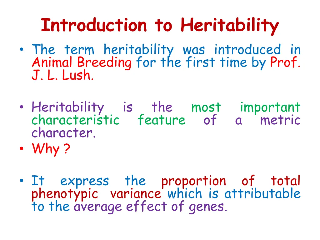 introduction to heritability the term