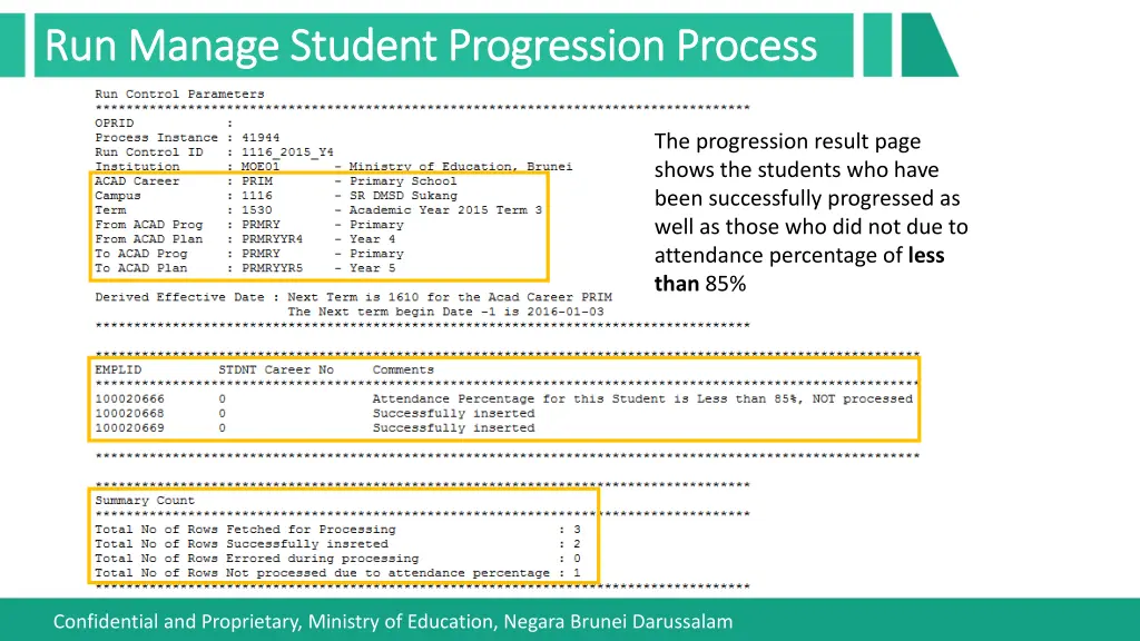 run manage student progression process run manage 8