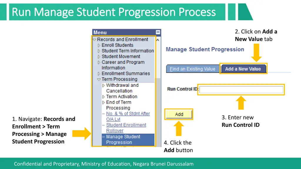 run manage student progression process run manage